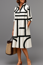 Diana | Sophisticated Pattern Midi Dress