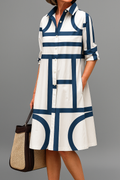 Diana | Sophisticated Pattern Midi Dress