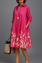 Diana | Sophisticated Pattern Midi Dress