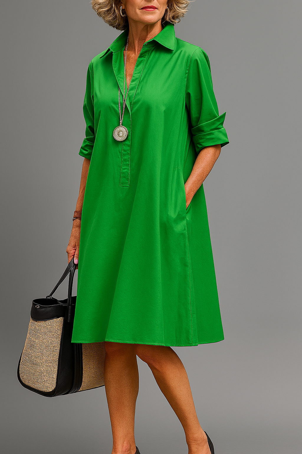 Diana | Sophisticated Pattern Midi Dress