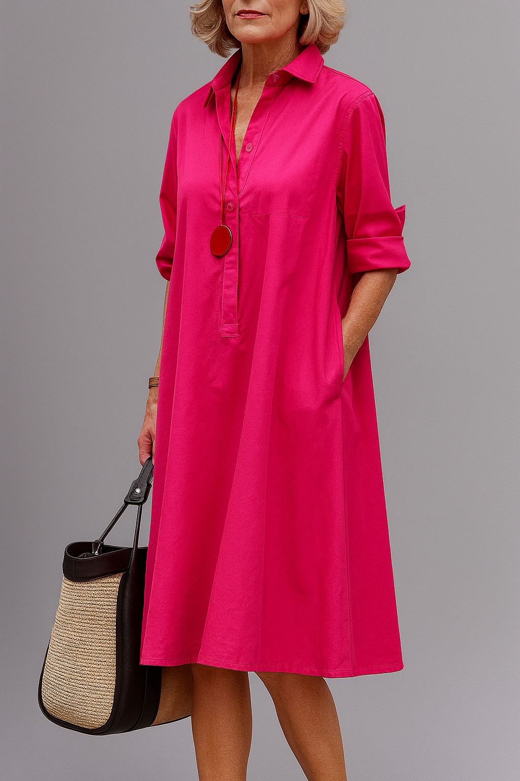 Diana | Sophisticated Pattern Midi Dress