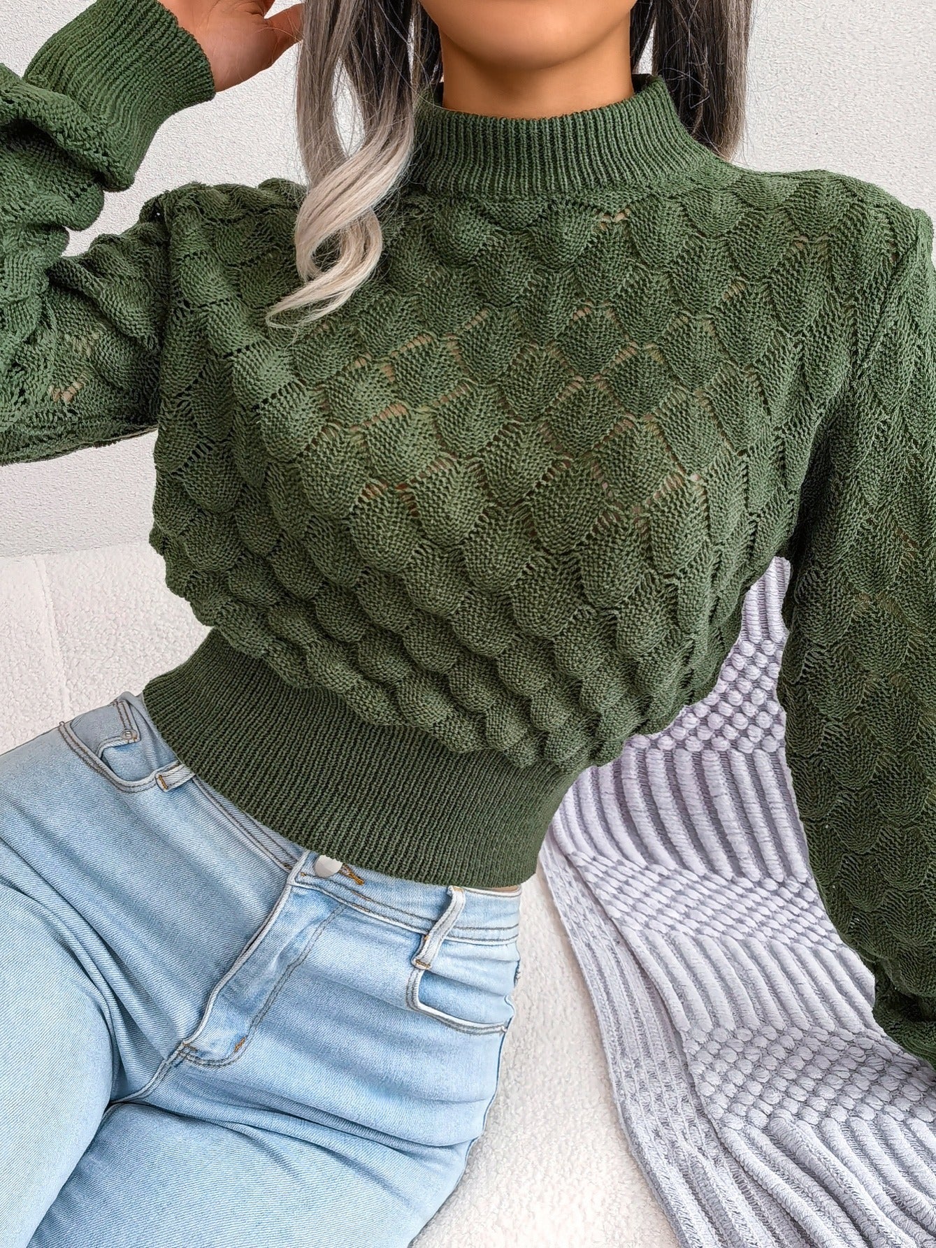 Melanie | Textured Cropped Sweater