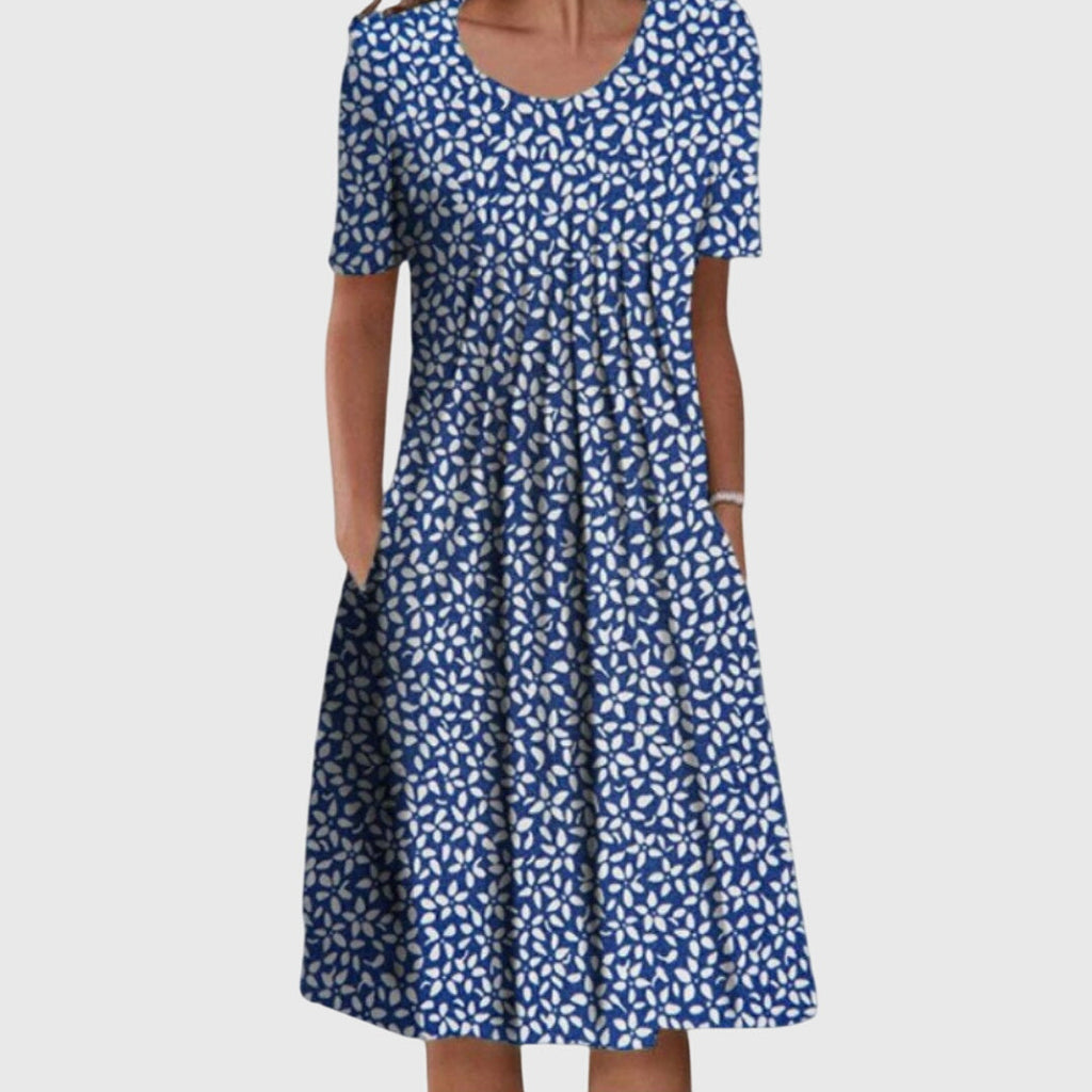 Scarlett | Elegant Round Neck Printed Dress