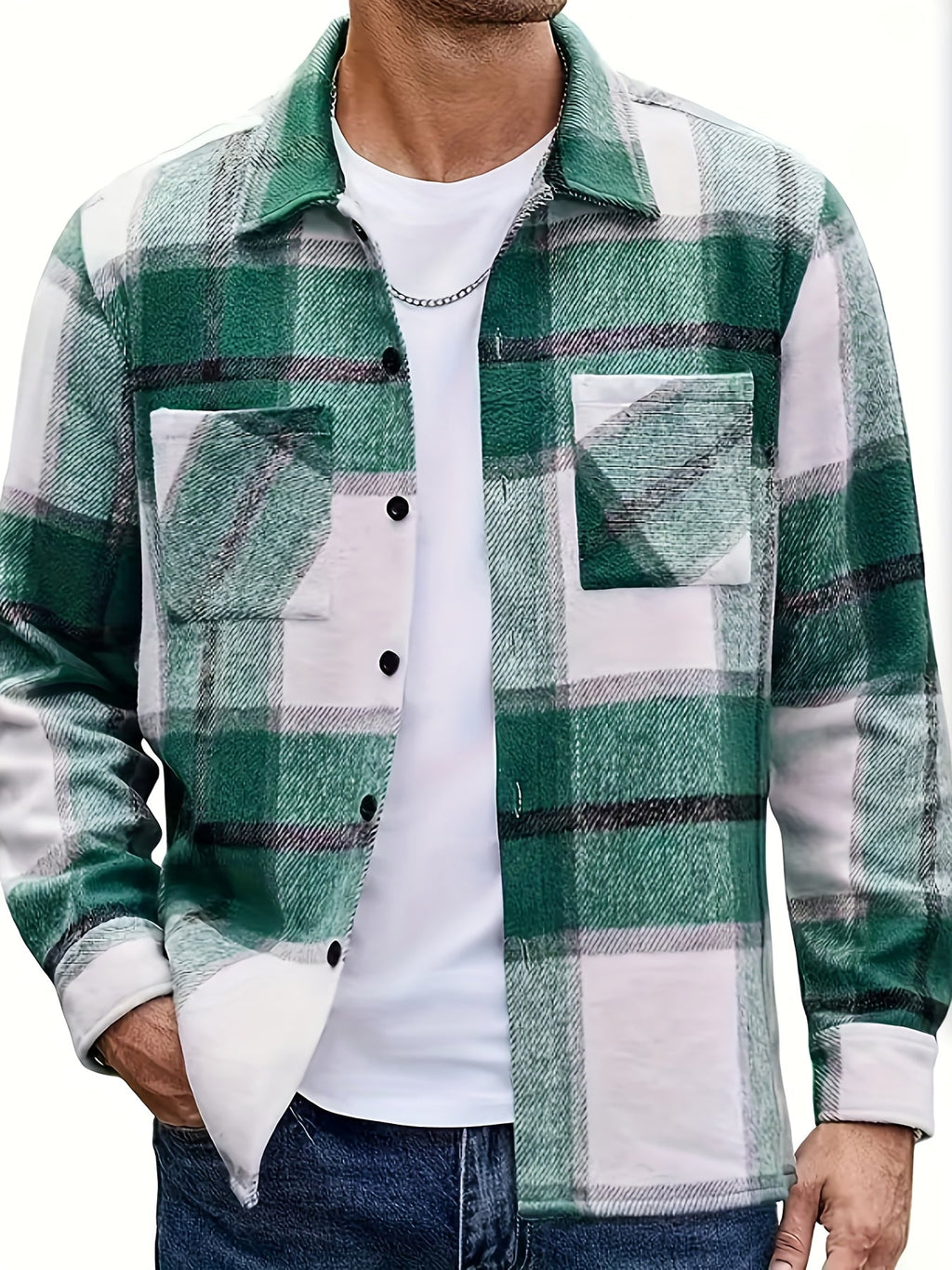 Corbin rugged check overshirt, detail