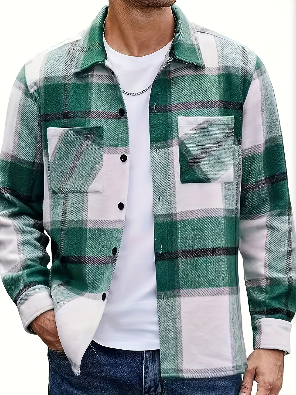 Corbin rugged check overshirt, detail