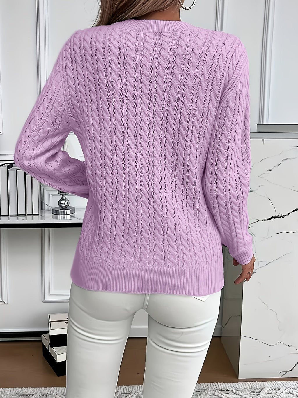 Faye | Cable-Knit Round Neck Sweater