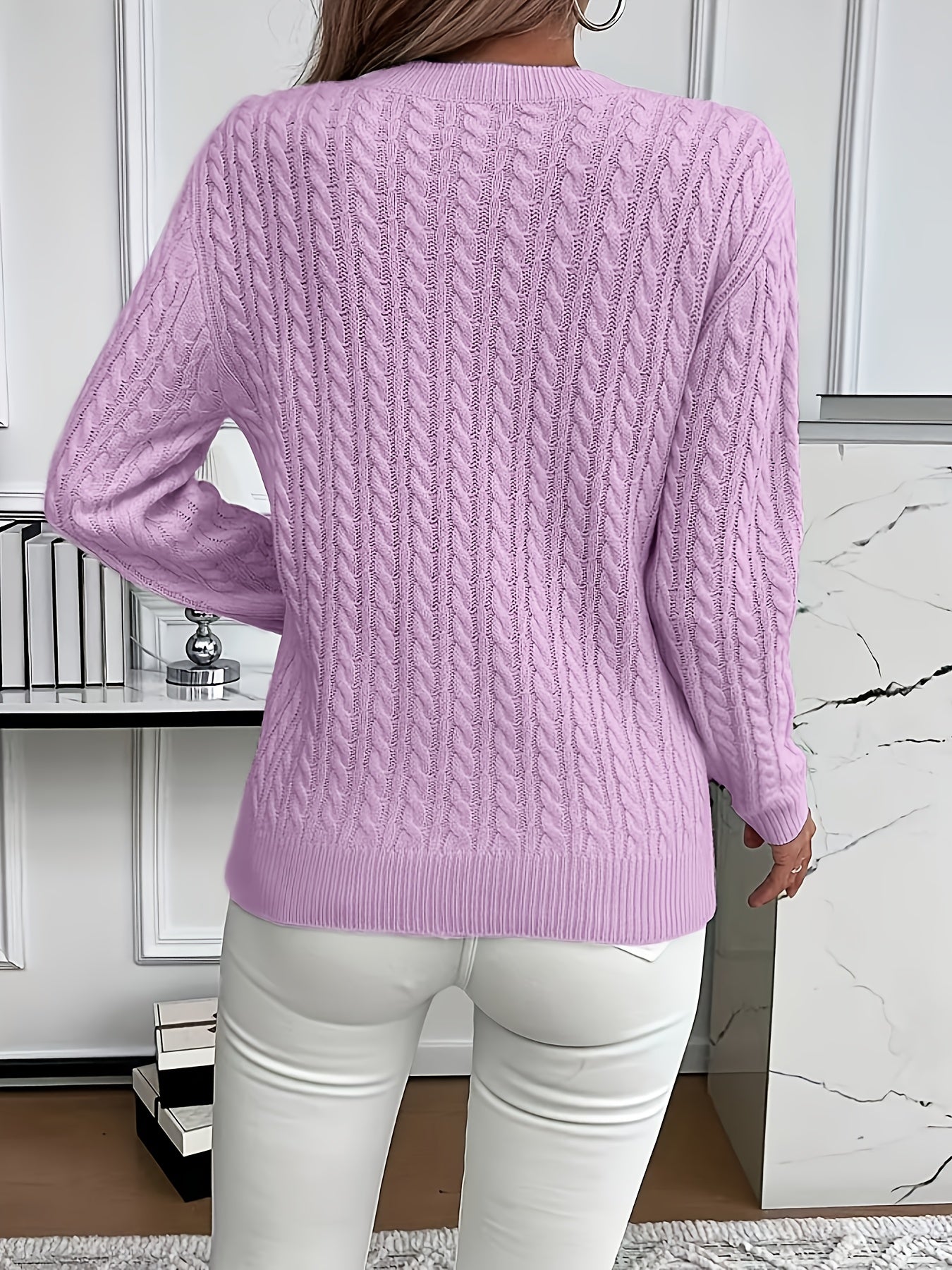 Faye | Cable-Knit Round Neck Sweater