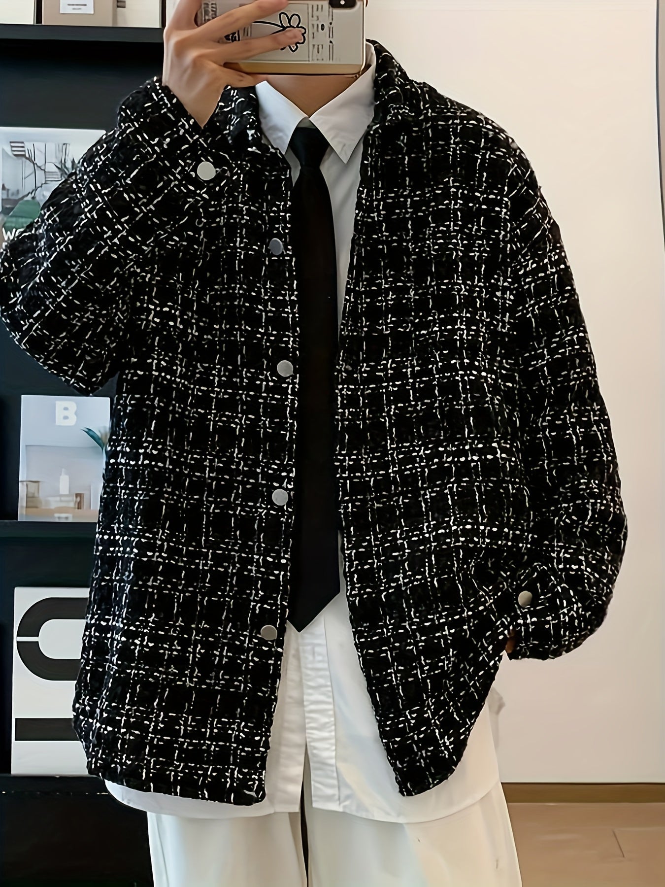 Julian | Textured Plaid Shirt Jacket