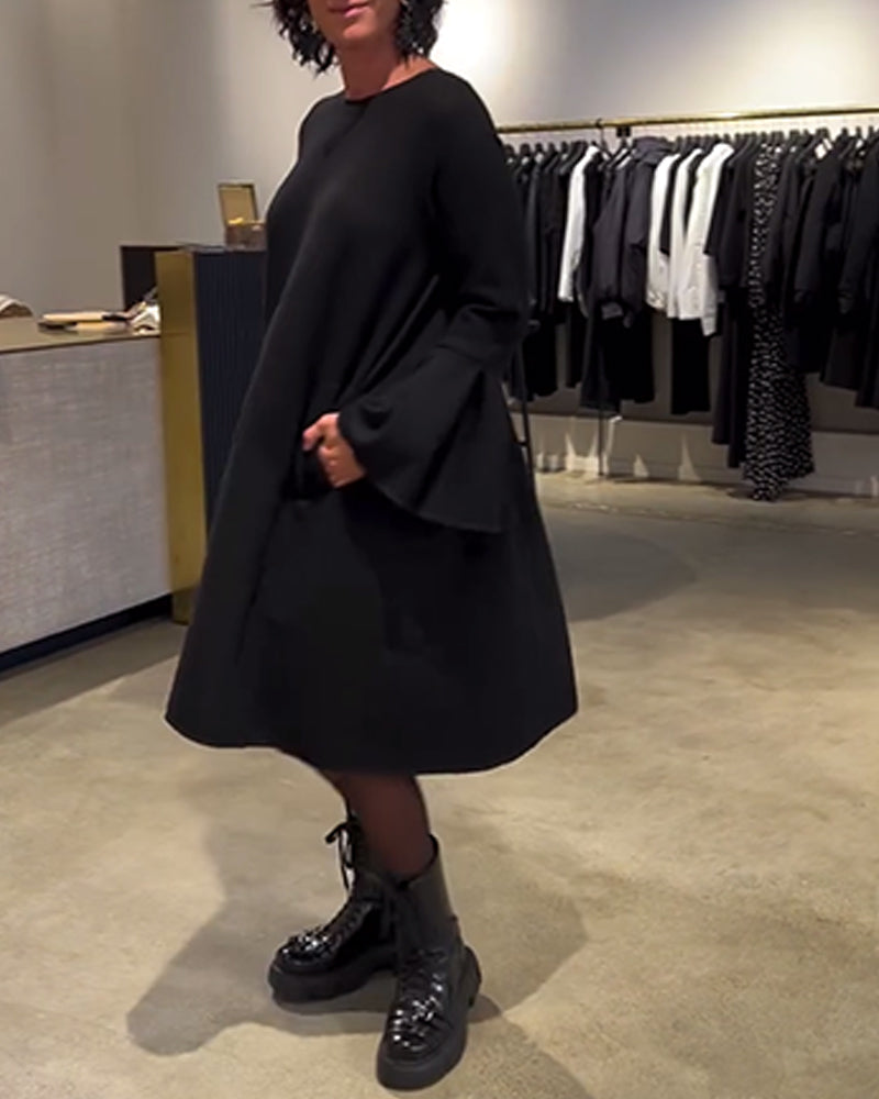Jovalinne - Casual Dress with Flared Sleeves