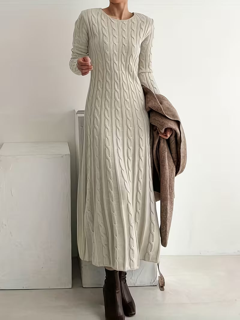 Gwenarielle Long Dress in Textured Knit – front view