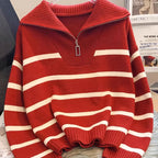 Sabina | Striped Quarter-Zip Sweater