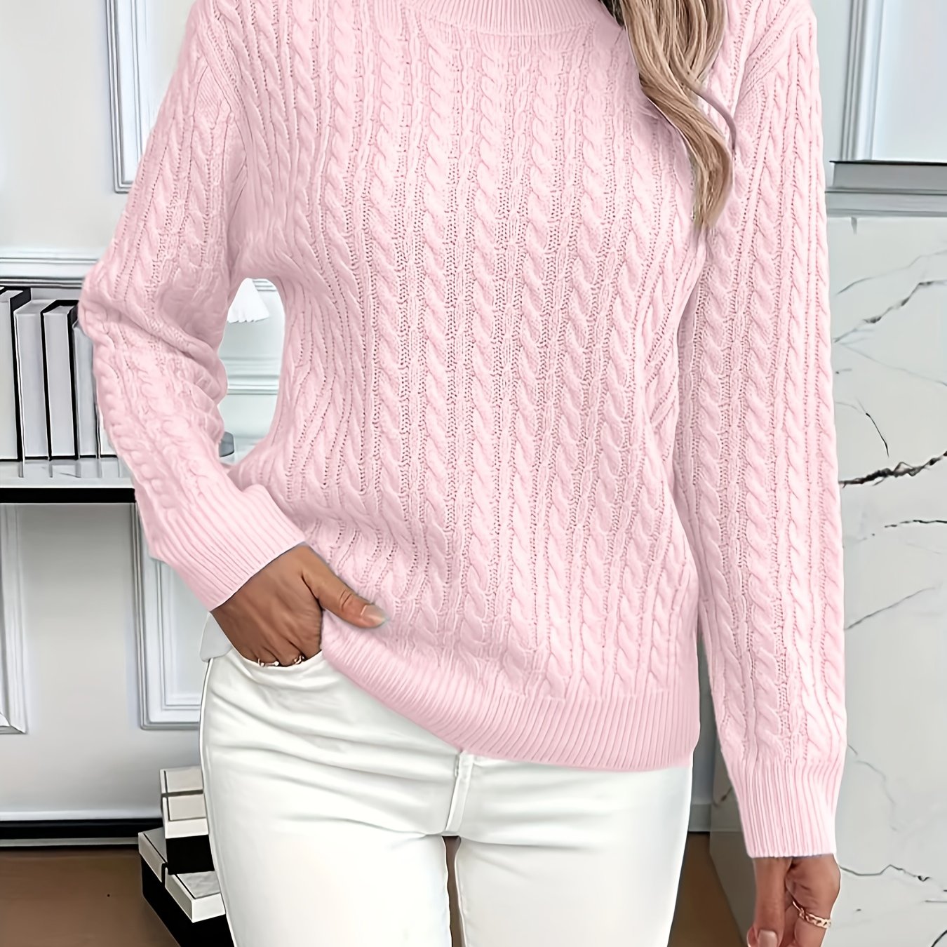 Faye | Cable-Knit Round Neck Sweater