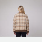 Women's Checkered Blazer – Beige, Tailored