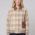 Women's Checkered Blazer – Beige, Tailored