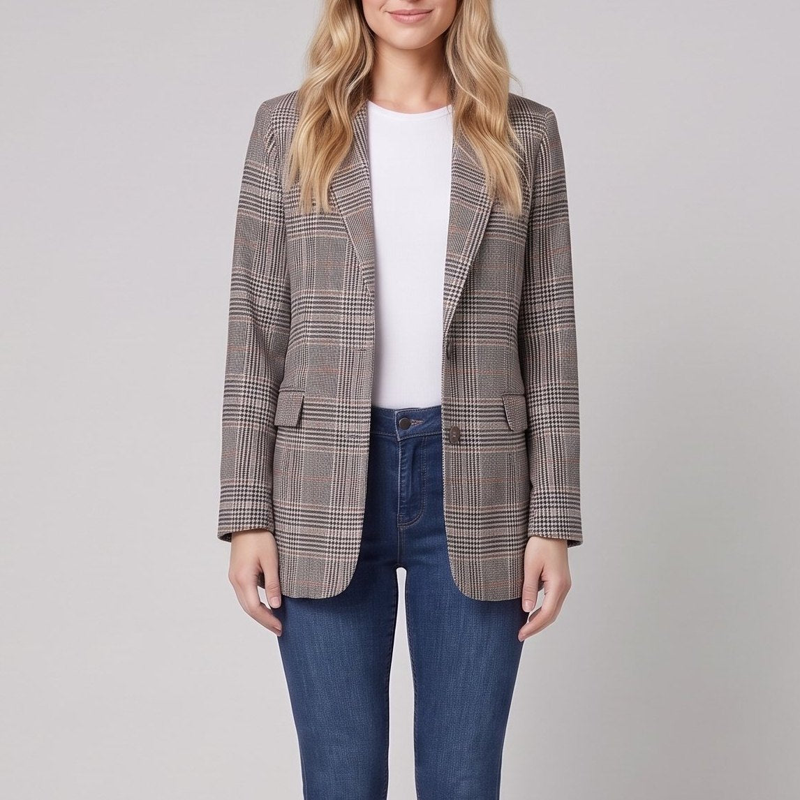 Women's Check Blazer – Tailored, Elegant
