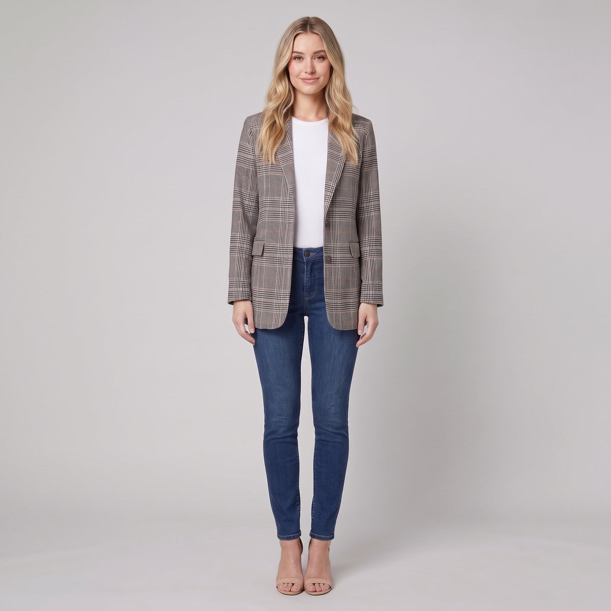 Women's Check Blazer – Tailored, Elegant