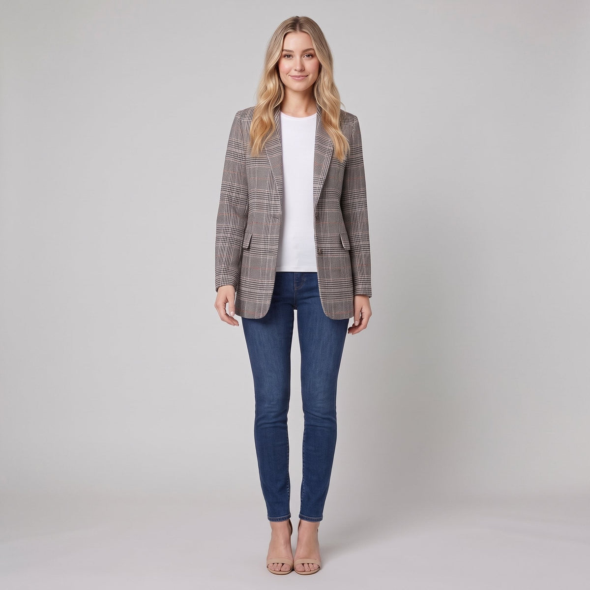 Women's Check Blazer – Tailored, Elegant
