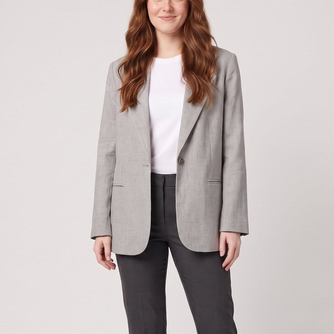 Women's Grey Blazer – Tailored Fit