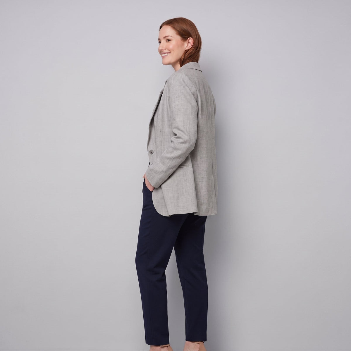 Women's Grey Blazer – Tailored Fit