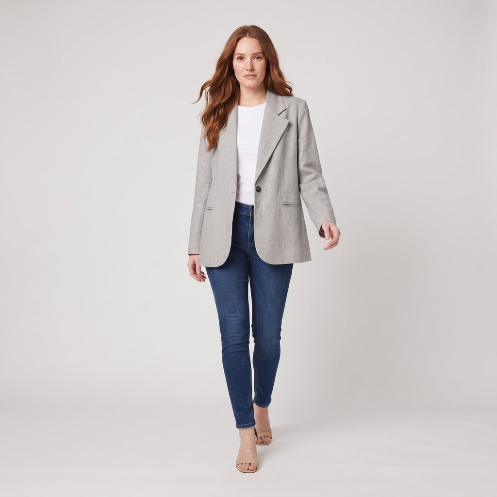 Women's Grey Blazer – Tailored Fit