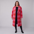 Dakota oversized longline coat, pink-red