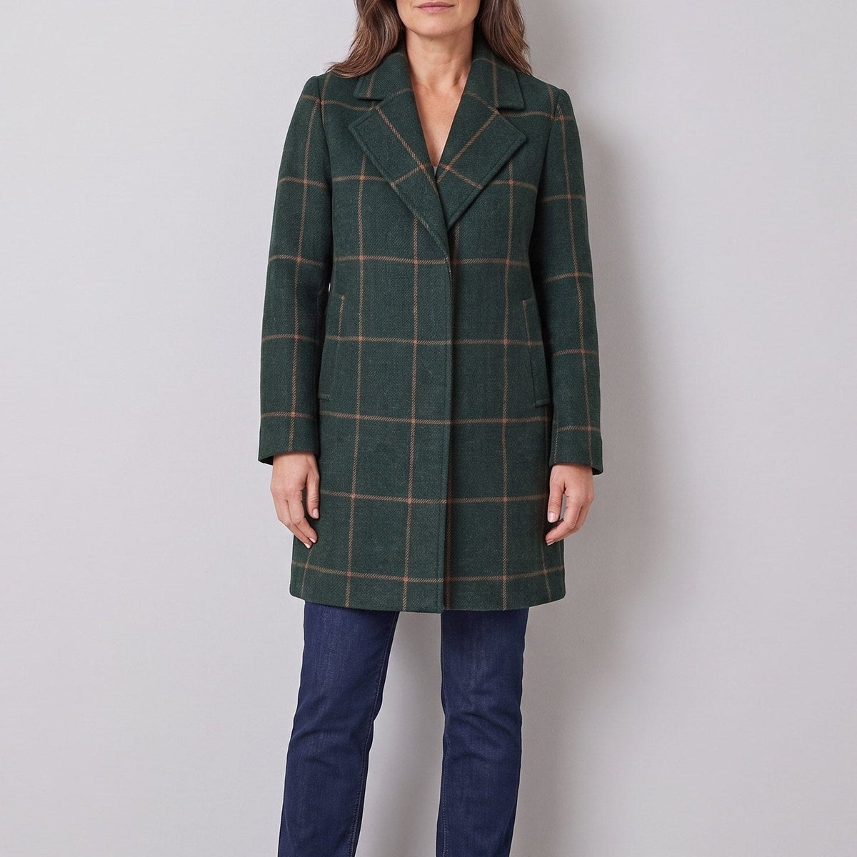 Women's Check Coat – Classic Tailored Winter Coat