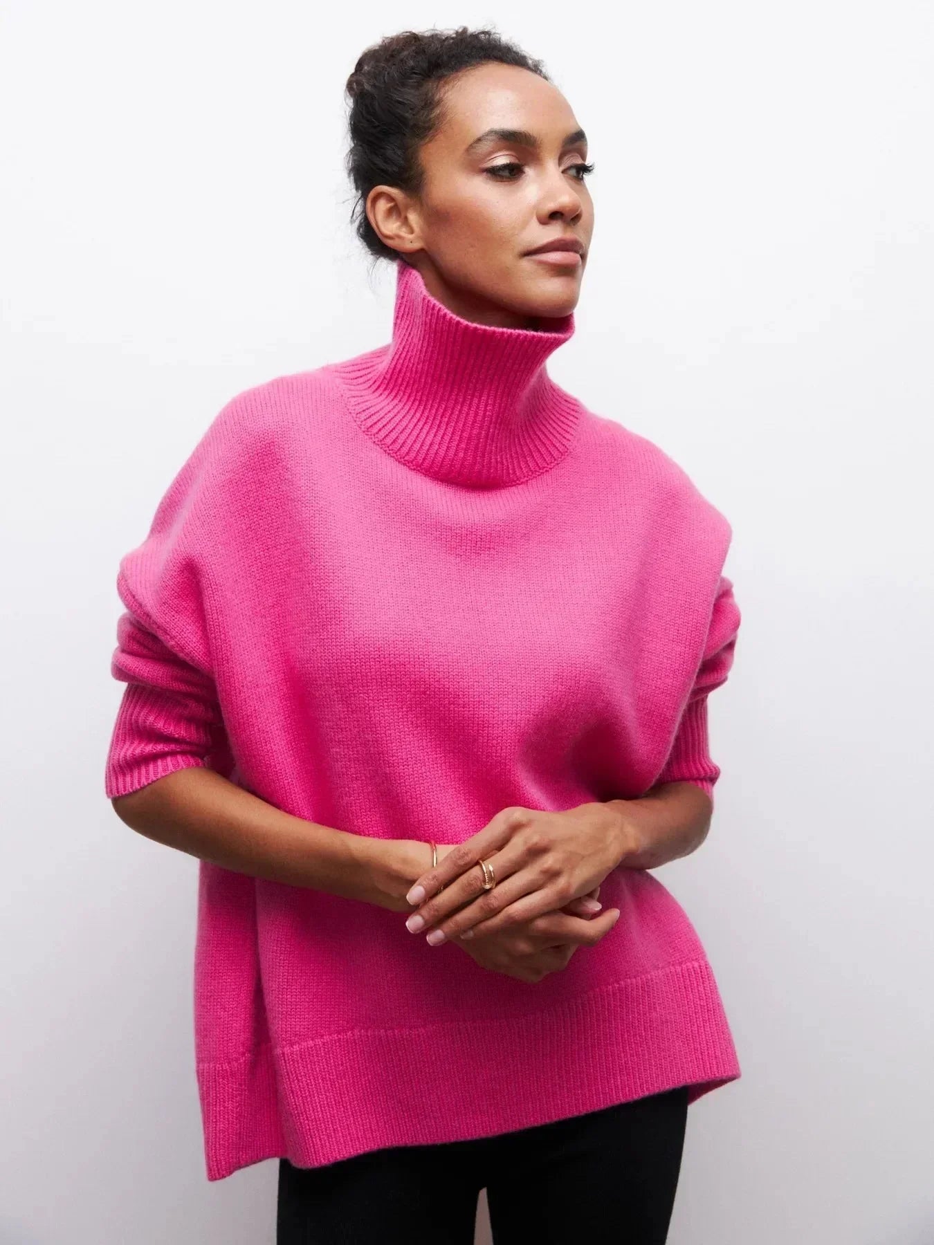 Ciara | Oversized Ribbed Turtleneck Sweater for Women