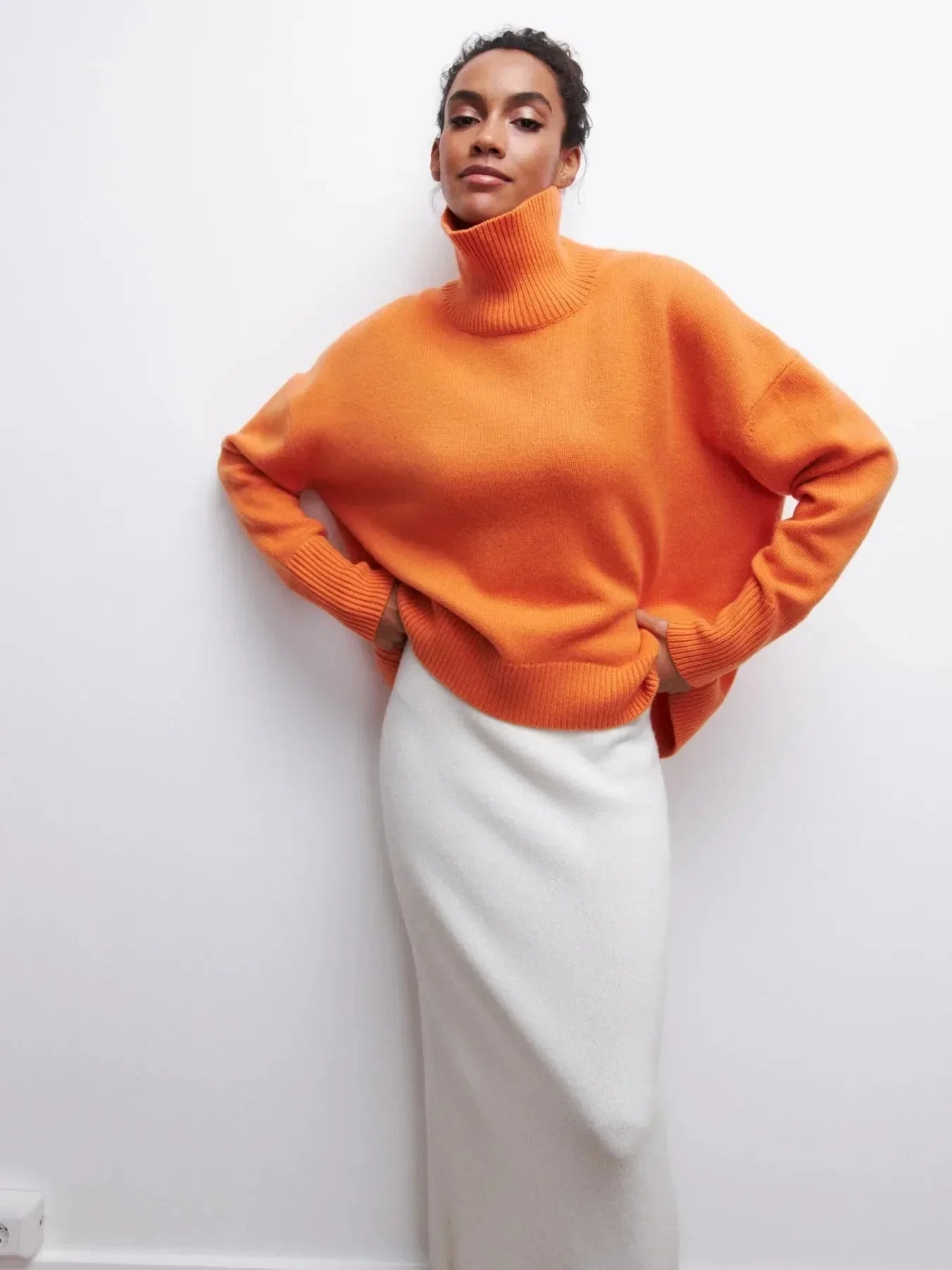 Ciara | Oversized Ribbed Turtleneck Sweater for Women