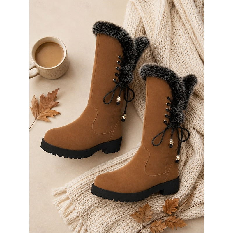 Adriana | Fur-Trimmed Knee-High Winter Boots
