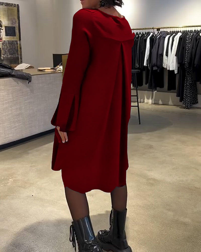 Jovalinne - Casual Dress with Flared Sleeves