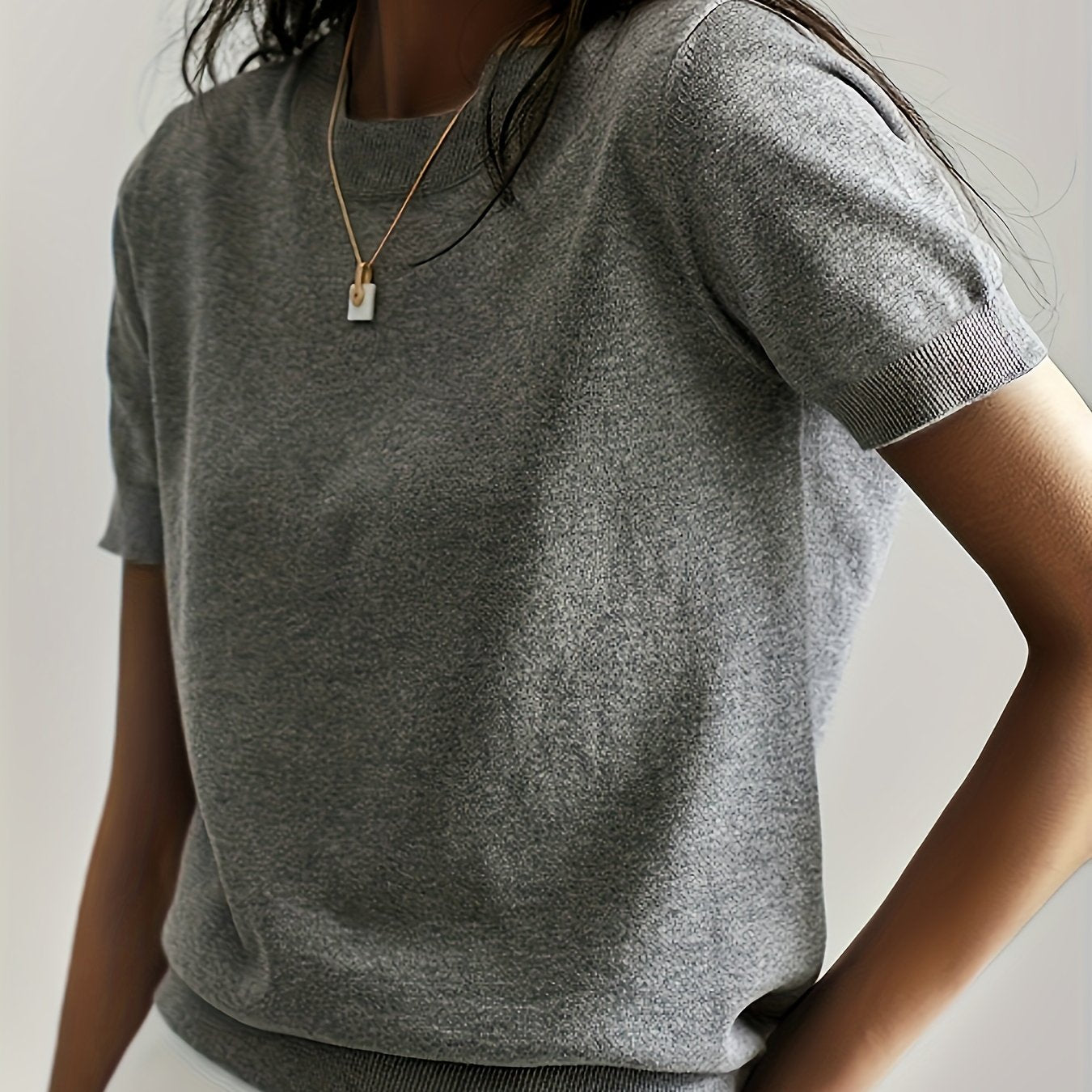Harriet | Fine-Knit Short Sleeve Sweater