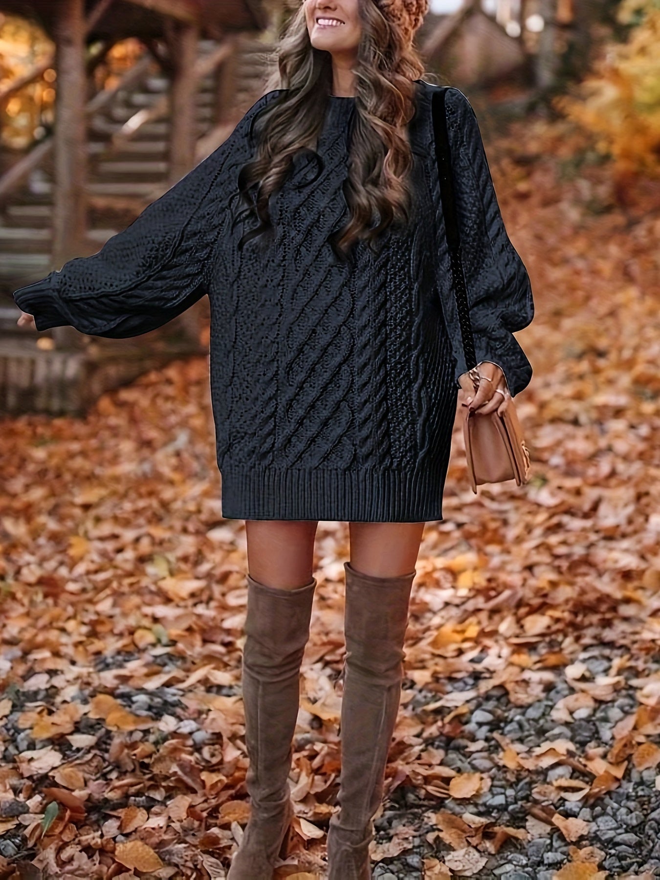 Renee | Cozy Cable-Knit Sweater Dress