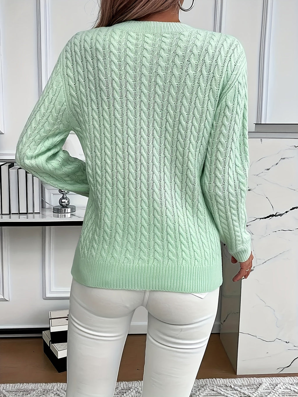Faye | Cable-Knit Round Neck Sweater