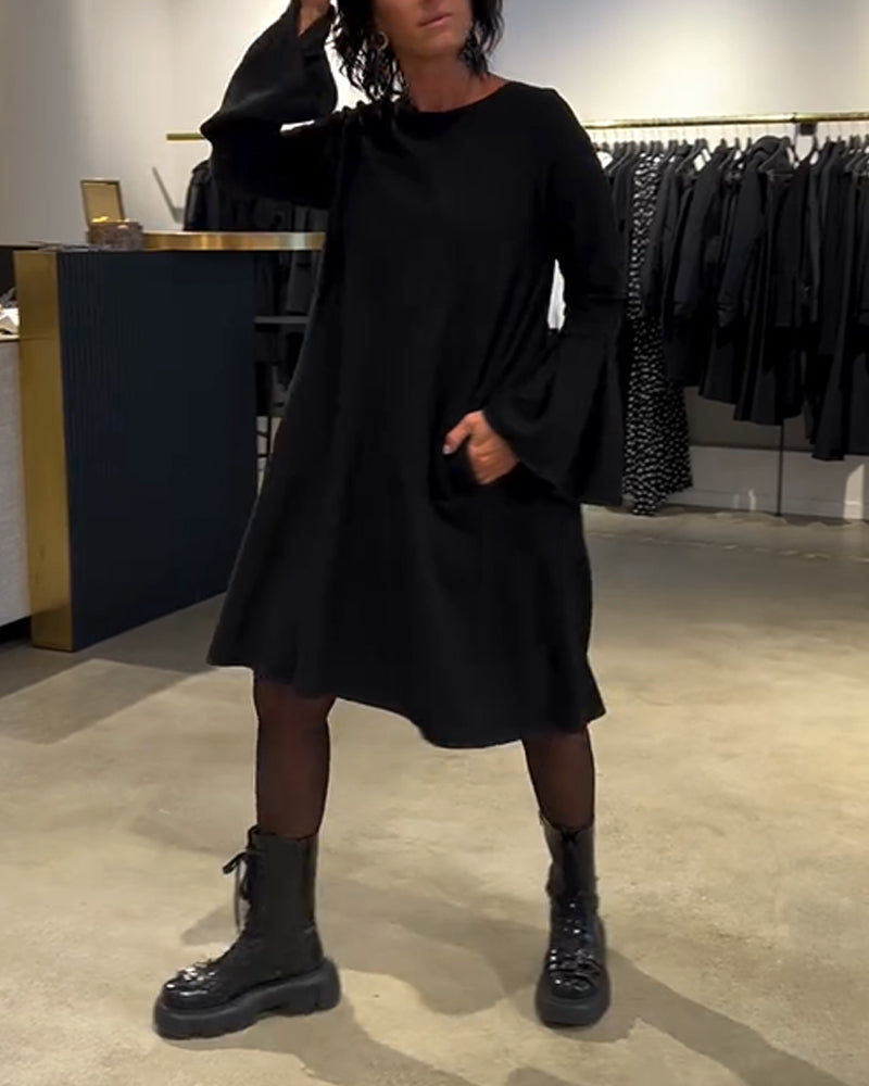 Jovalinne - Casual Dress with Flared Sleeves