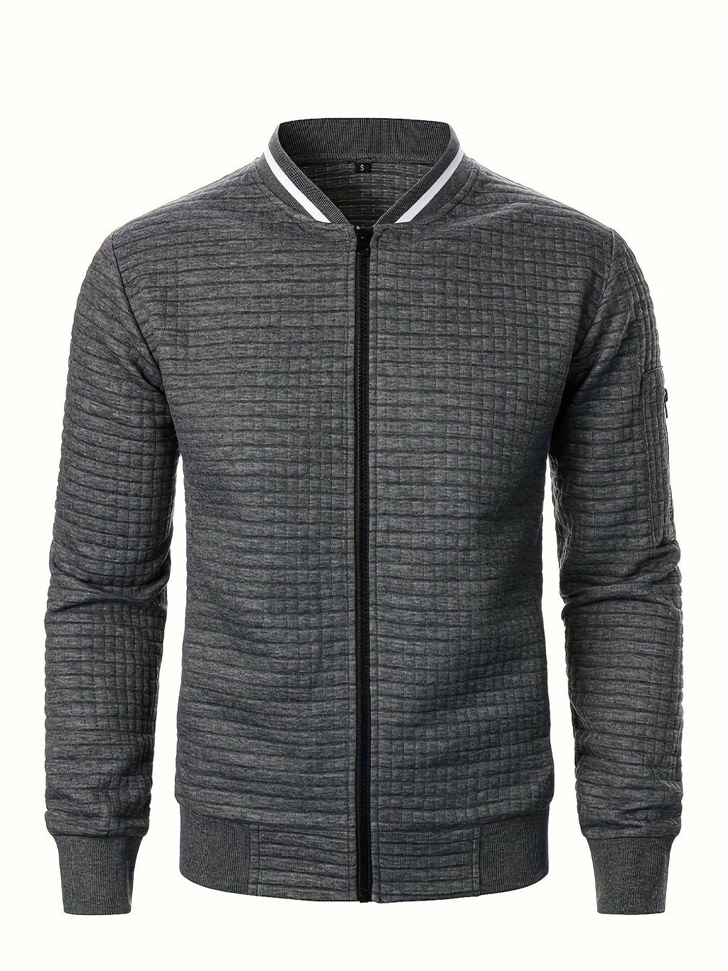 Raymond | Textured Zip-Up Bomber Jacket