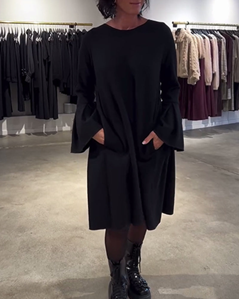 Jovalinne - Casual Dress with Flared Sleeves