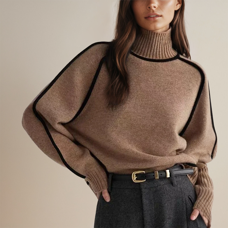Dora Striped Turtleneck Sweater – back view