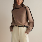 Dora Striped Turtleneck Sweater – close-up