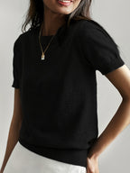 Harriet | Fine-Knit Short Sleeve Sweater