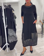 Doralynae - Elegant Dress with Contrasting Panels