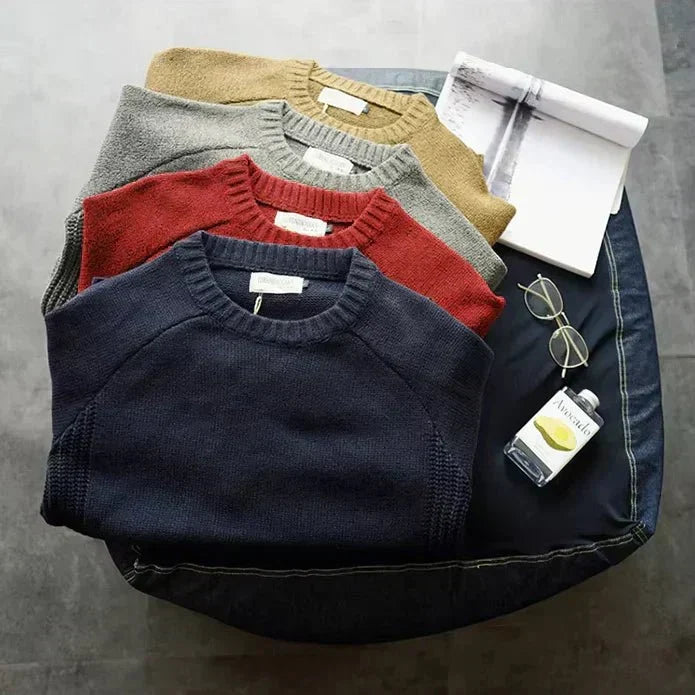 Sierra alpine knit sweater, worn