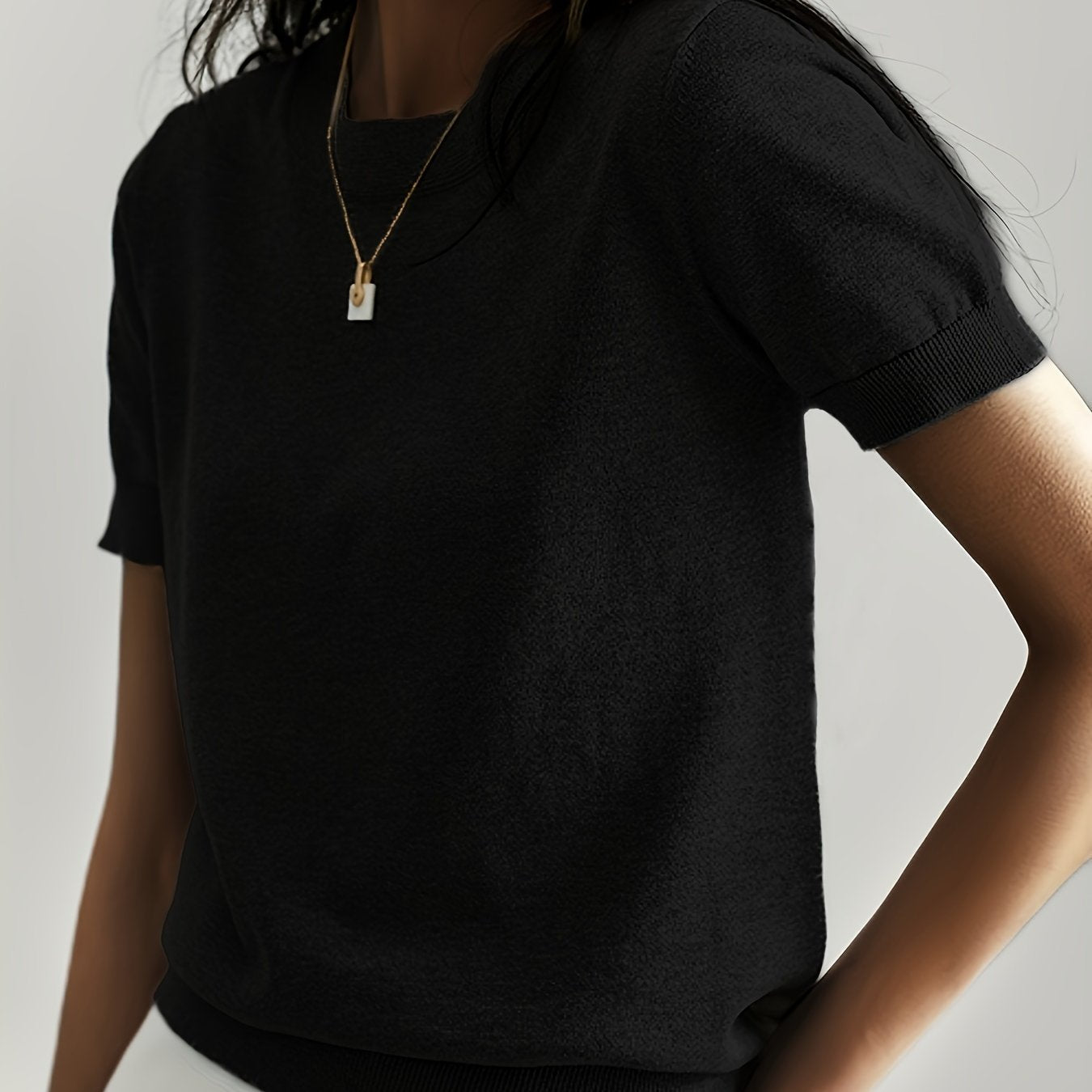 Harriet | Fine-Knit Short Sleeve Sweater