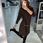 Mariselyne - Elegant Dress with Asymmetrical Pleated Detail