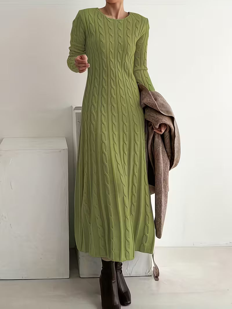 Gwenarielle Long Dress in Textured Knit – back view