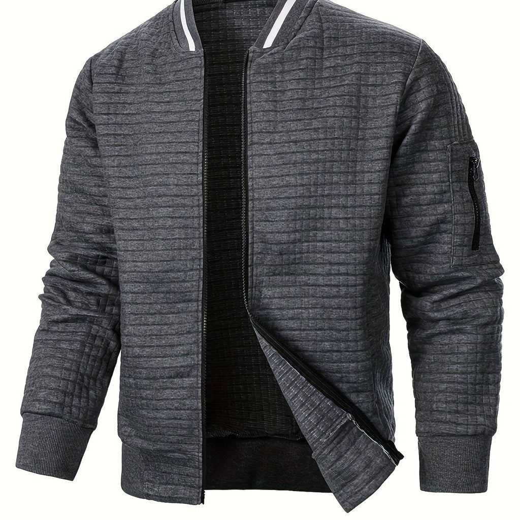 Raymond | Textured Zip-Up Bomber Jacket