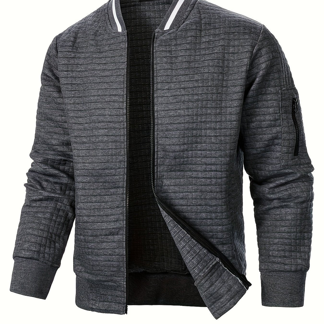 Raymond | Textured Zip-Up Bomber Jacket