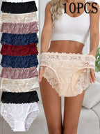 Kelmira - Pack of 10 Elegant Breathable Lace Panties
