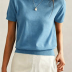Harriet | Fine-Knit Short Sleeve Sweater