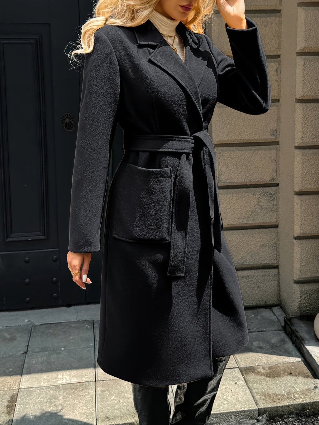 Evangeline | Tailored Belted Long Coat