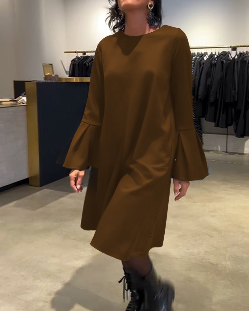 Jovalinne - Casual Dress with Flared Sleeves